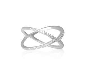Crisscross Cubic Zirconia Ring