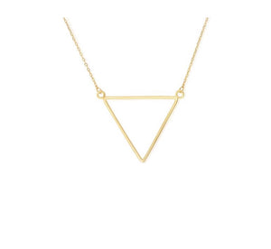 Thin Triangle Charm and Necklace Set